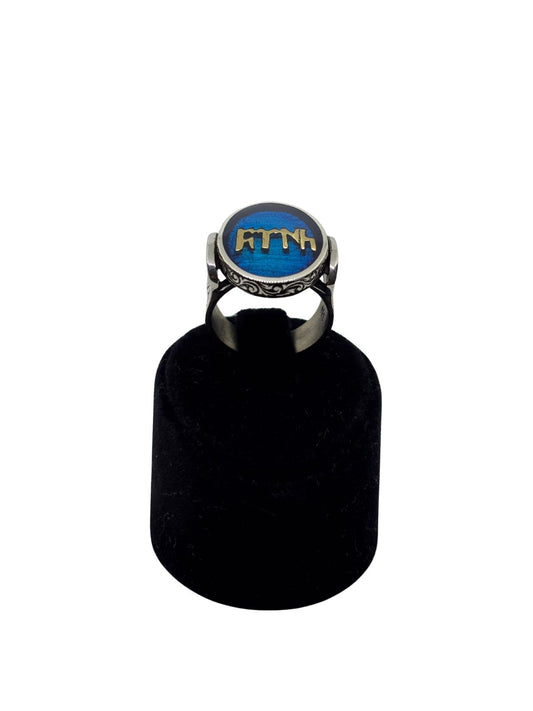 Göktürkçe Türk Yazılı Oval Gümüş Erkek Yüzük