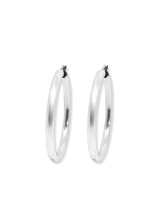 Gümüş Boru Kadın Halka Küpe 4.7x4.7 CM