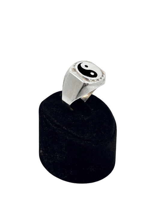 Gümüş Ying-Yang Erkek Yüzük