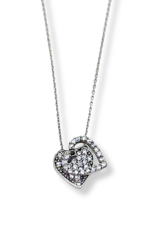 Beyaz Işıltılı Hearty Kalp Tamamlayıcımsın Gümüş Kadın Hayalet Kolye