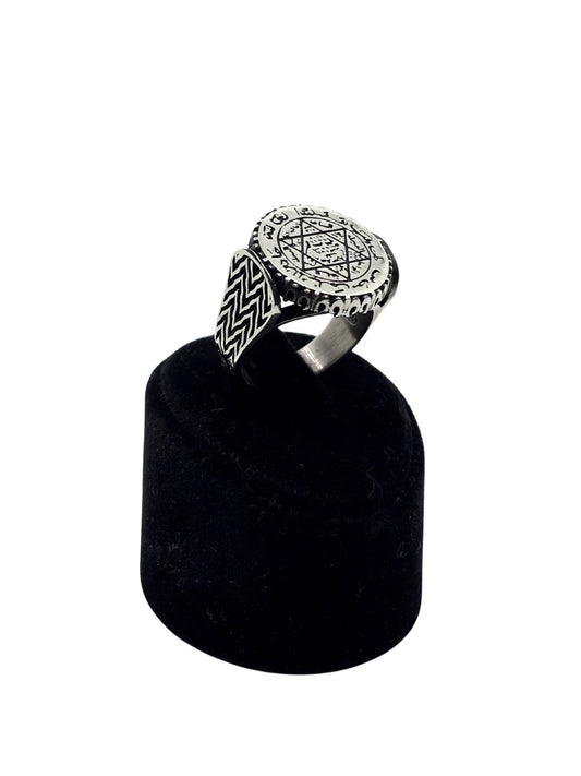 Hazreti Davud Yıldızı Süleyman Mührü Gümüş Erkek Yüzük