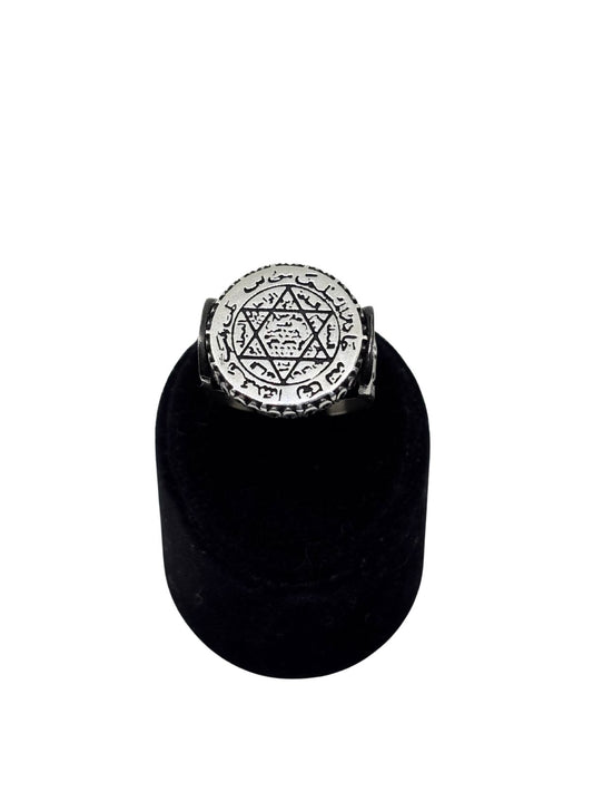 Hazreti Davud Yıldızı Süleyman Mührü Gümüş Erkek Yüzük