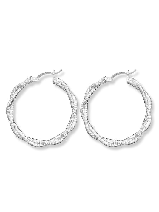 İkili Formda Lazer Kesim Gümüş Halka Küpe 3.5x3.5CM