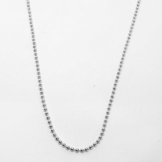 İnce Top-top Gümüş Zincir Kolye 50CM