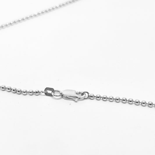 Thin Ball-ball Silver Chain Necklace 50CM