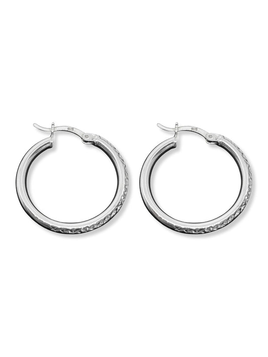 Kalemli Kadın Gümüş Halka Küpe 2 Boy Seçeneği