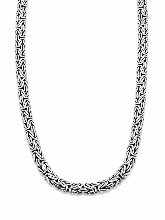 Flat Thick Silver King Chain Necklace 60CM