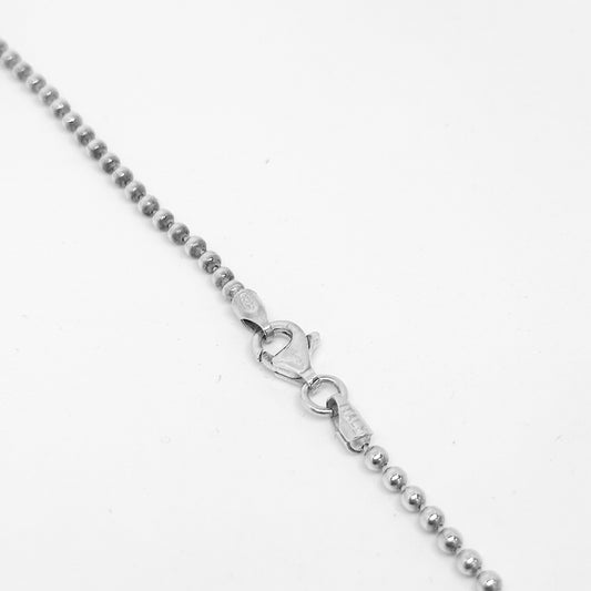 Düz Kalın Top-top Gümüş Zincir Kolye 55CM