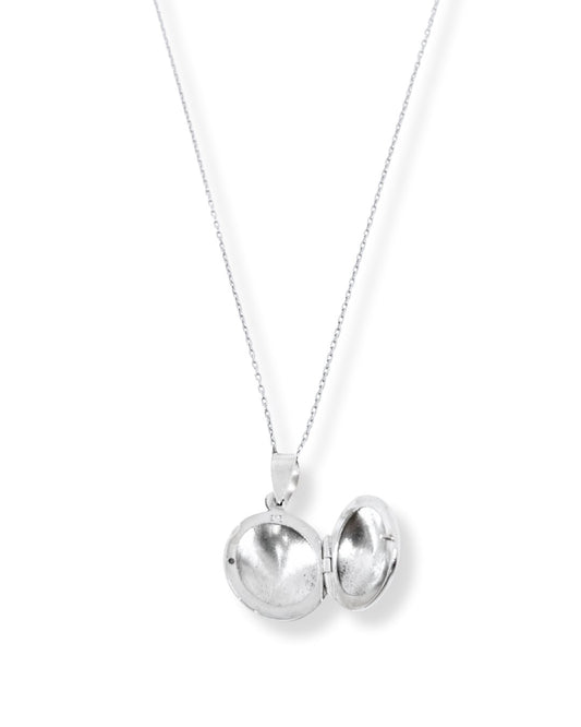 Gümüş Yuvarlak Kapaklı Fotoğraflık Kolye – 1.8x2.5 cm