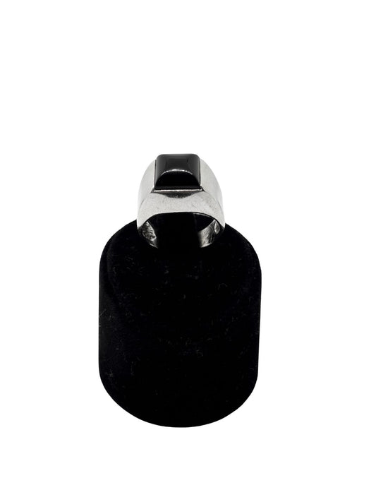 Kare Oniks Taşlı Erkek Gümüş Yüzük