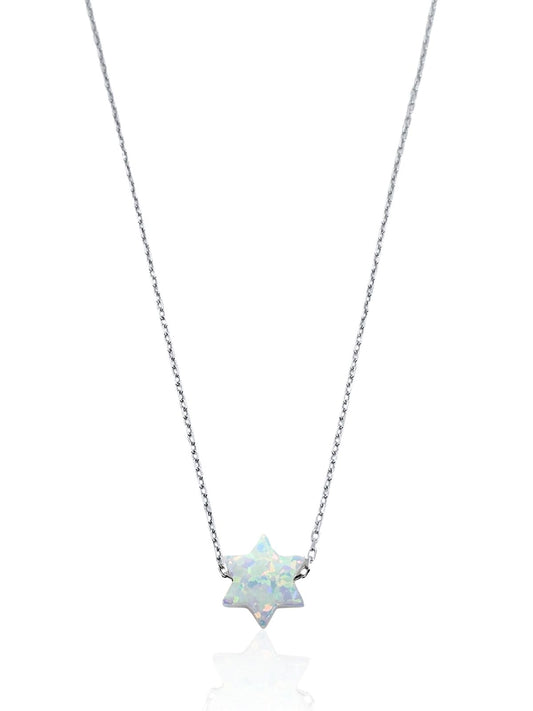 Minimal Opal Yıldız Gümüş Kadın Kolye