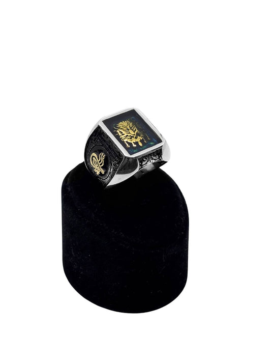 Osmanlı Bayraklı Gümüş Erkek Yüzük