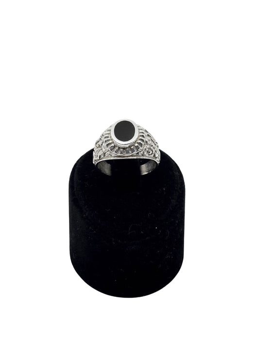 Oval Mineli Vintage Gümüş Yüzük