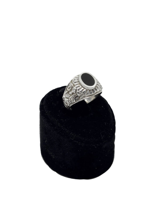 Oval Mineli Vintage Gümüş Yüzük