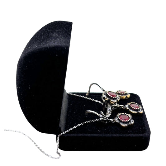 Sparkling Ruby Silver Set & Accessories-Jewelry Garden Collection
