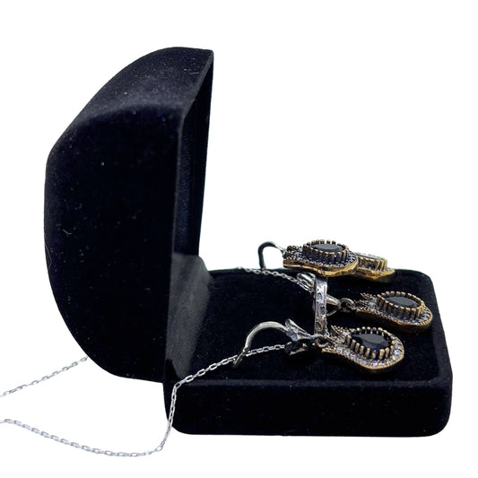 Sparkling Sapphire Tulip Silver Set & Set - Jewellery Garden Collection