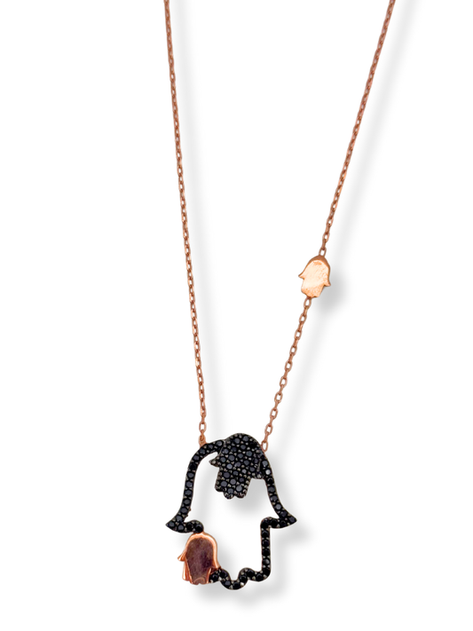 Işıltılı Fatma Ana Hayalet Gümüş Kadın Kolye