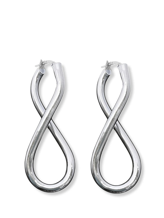 Sonsuz Zarafet Kadın Gümüş Halka Küpe 1.7x4.4CM