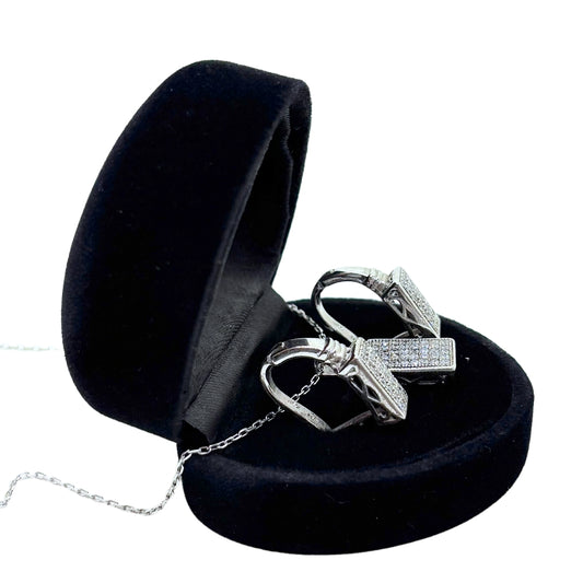 Shiny Rectangular Silver Set & Set