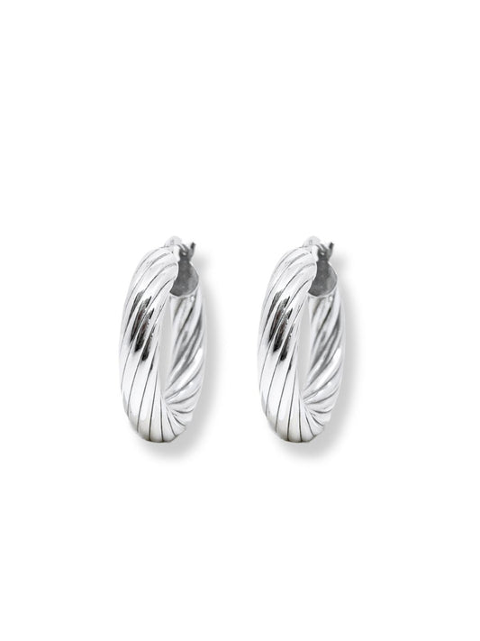 Kalın Burgu Gümüş Halka Küpe 2.5x2.5CM