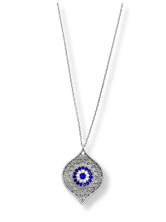 Işıltılı Nazar Hayalet Gümüş Kadın Kolye Modelleri