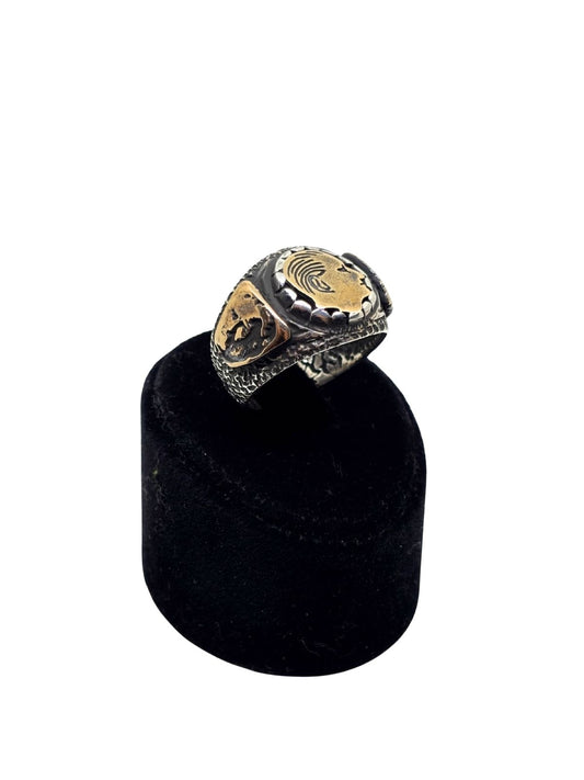 Vintage Atatürk Siluet Gümüş Erkek Yüzük