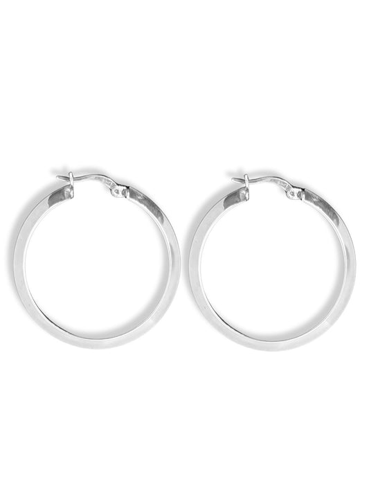 Yarım Ay Gümüş Kadın Halka Küpe 3.7x3.7CM