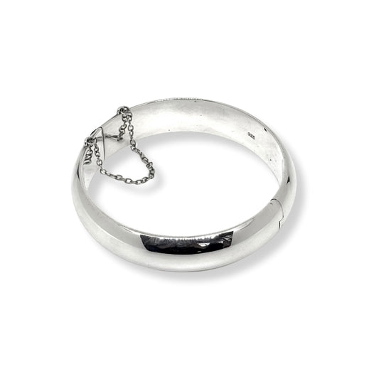 Thick Shiny Plain Silver Bracelet