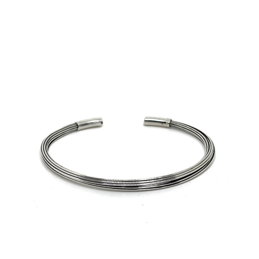 Calm Flow Silver Wire Bracelet Model