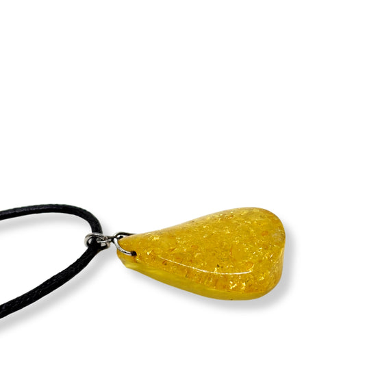 Yellow Amber Amber Natural Stone Women's Necklace