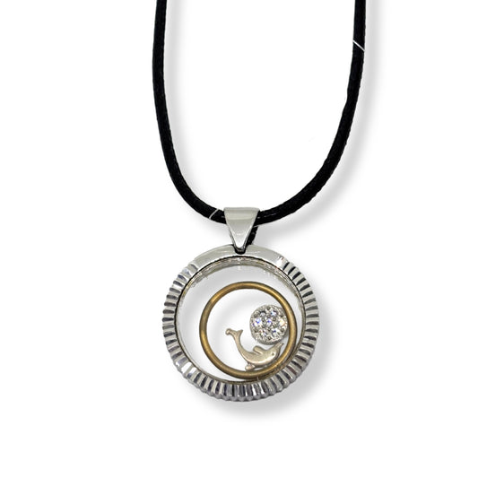 Silver Dolphin Necklace with Spinning Dolphin in a Locket