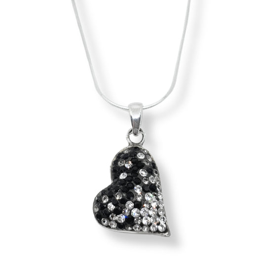 Sparkling Heart Silver Women's Necklace IKM - Shiny Hearts