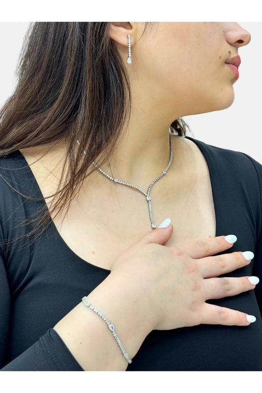 Damla Su Yolu Gümüş Kadın Set [SYS001]