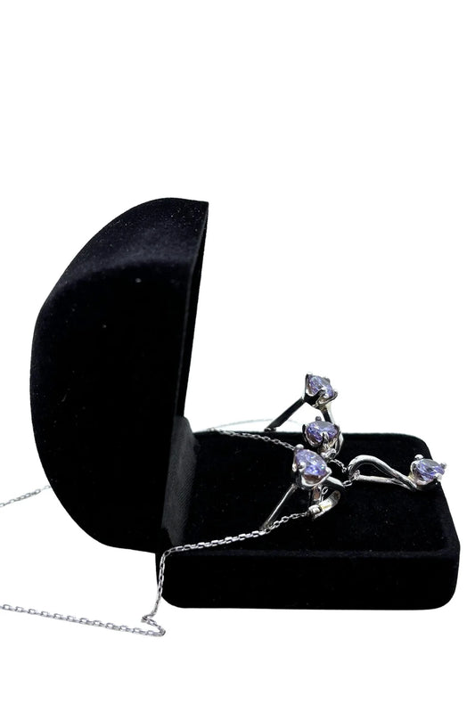 Mor Işıltılı Gümüş Set&Takım