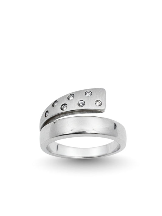 Retro Zirkon Taşlı Modern Tasarım Gümüş Kadın Yüzük