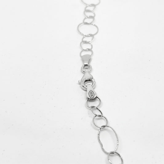 Thin Bubbles Silver Chain Necklace 55CM