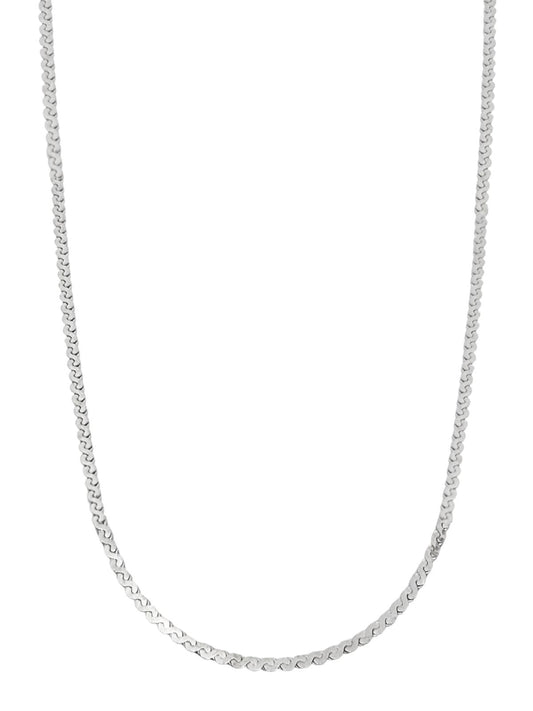 Mini Çapraz İşleme Gümüş Zincir Kolye 55cm