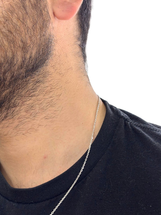 İnce Köşeli Oval Halka Zincir Kolye