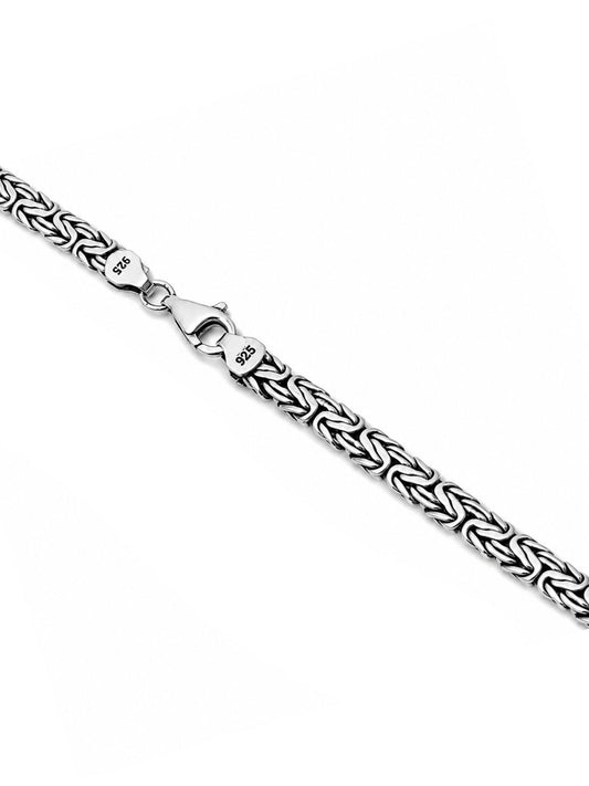 Flat Thick Silver King Chain Necklace 60CM