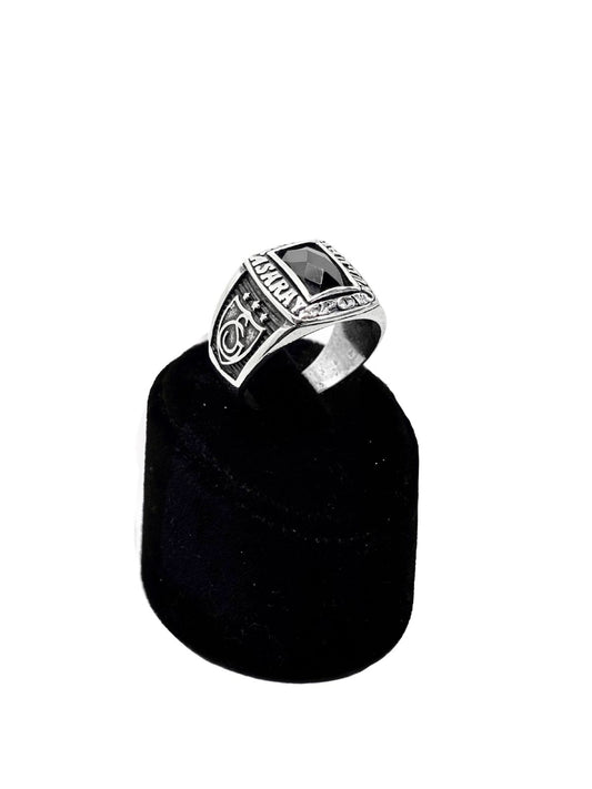 Kesme Oniks Taşlı Galatasaray Gümüş Erkek Yüzük