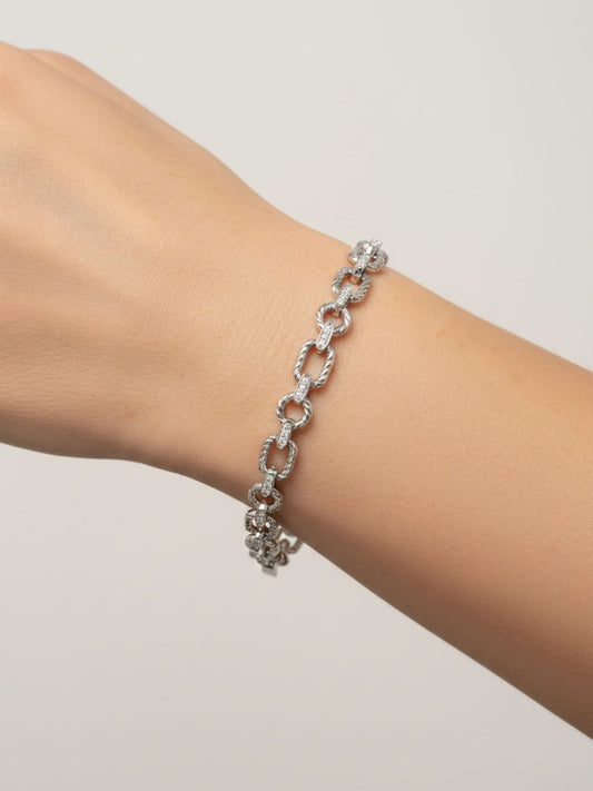 Işıltılı Urban Twist Gümüş Kadın Bileklik