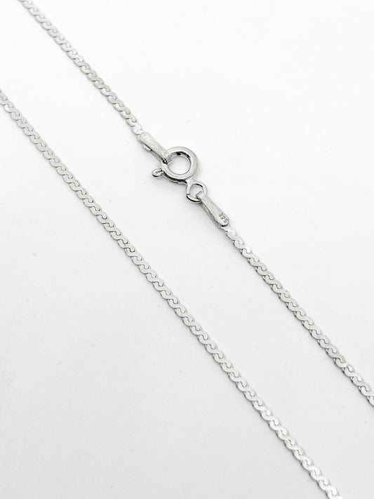 Mini Çapraz İşleme Gümüş Zincir Kolye 55cm