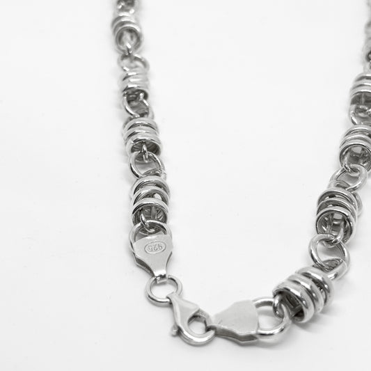 Multi-Link Thick Rolo Silver Chain Necklace 50CM