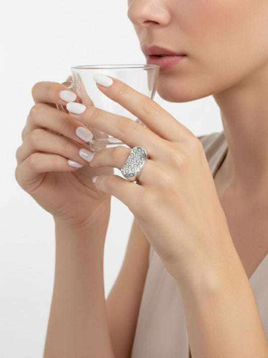 Catherine Bold Zirkon Taşlı Tasarım Gümüş Kadın Yüzük