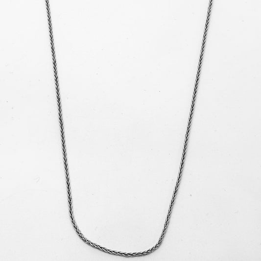 Mini Fox Tail Silver Chain Necklace 54CM