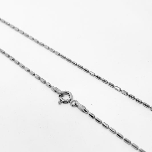 Mini Cylinder Silver Chain Necklace 40CM