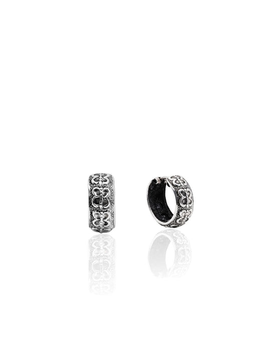 Minimal Etnik Kelebek Motifli Gümüş Halka Küpe 1.3x1.3cm [OYSY306]