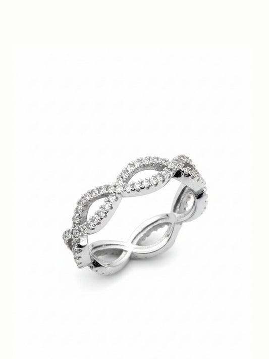 Zirkon Taşlı Sonsuzluk Tamtur Kadın Gümüş Yüzük