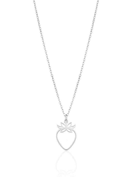 Minimal Tasarım Gümüş Çilek Kolye [OYOT366]