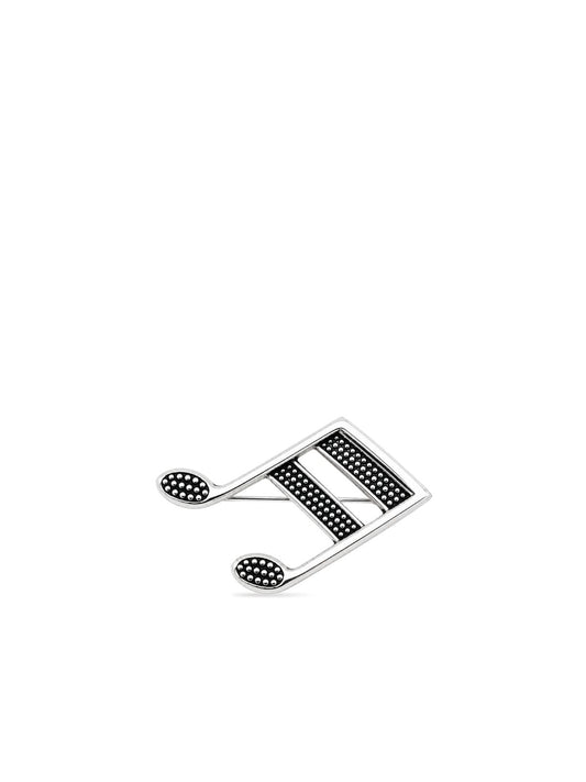 Oksitli Müzik Notası Gümüş Broş 1.6x3cm [OYOT406]